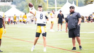 Steelers' Kenny Pickett Is The Best Quarterback In The Preseason According To NBC's Chris Simms (Steelers News). Photo by Jordan Schofield / SteelerNation (X: @JSKO_PHOTO)